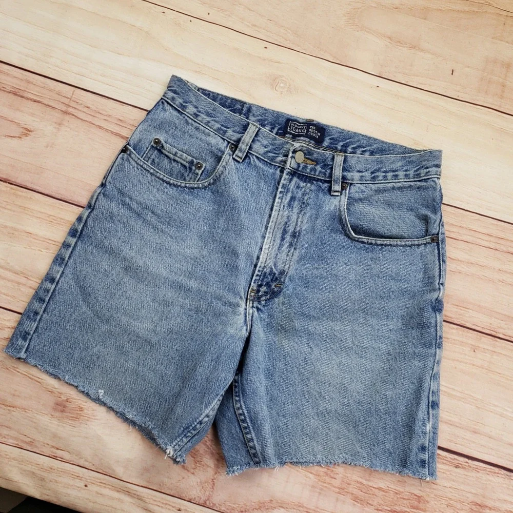 VINTAGE‎ Old Navy Shorts Mens 32 Denim Above Knee Jeans Light Wash Cut Off Y2K